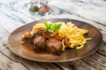 Home made Beef Bourguignon with Tagliatelle