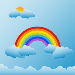 Rainbow with Sun and Clouds