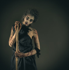 girl and halloween and mask