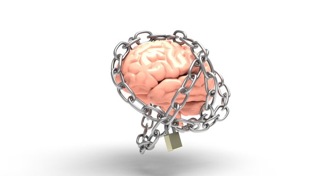 Metal health conceptual 3d illustration image