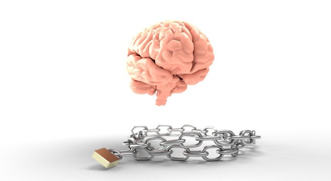 Metal health conceptual 3d illustration image
