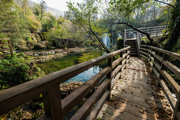 Fototapeta na wymiar Great Una waterfalls in MArtin Brod, Bosnia and Herzegovina