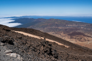 views of the Teide crater from cable car, Teide National Park, Tenerife, Canary Islands