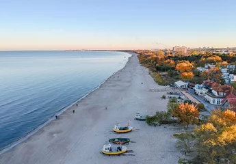 Crédence en verre imprimé La Baltique, Sopot, Pologne Vue aérienne d& 39 automne pour la baie de la mer de Gdansk
