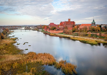 aerial landscape over Mabork castle