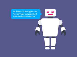 The chatbot illustration mockup. This is a vector illustration