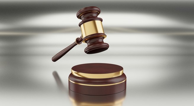 Auction gavel conceptual 3d illustration