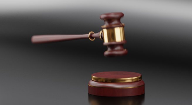 Auction gavel conceptual 3d illustration