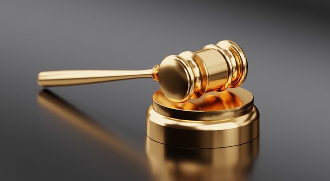 Auction gavel conceptual 3d illustration
