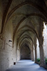 Fototapeta na wymiar The interior is Gothic. Gothic Abbey. Medieval Abbey. Bellapais Abbey. Cyprus