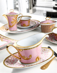 Chinese classical tableware and tea cup combination still life photography