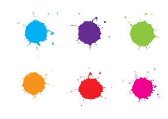 abstract color paint splatter. Paint splashes set.Vector illustration design.