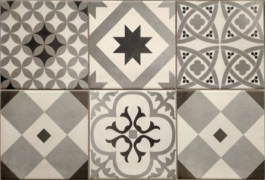 Floor Or Wall Tiles With Various Paterns As Background