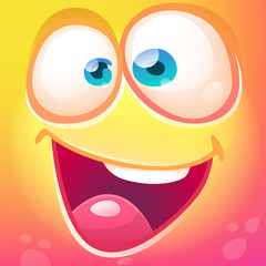 Funny cartoon monster face