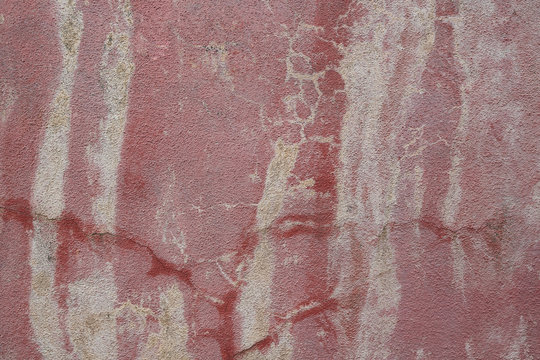 Fototapeta Insel Burano bei Venedig: Verwitterte farbige Hausmauer - Hintergrund, Textur, close up
