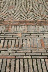 Insel Burano bei Venedig: Altes Naturstein-Pflaster (Detail)