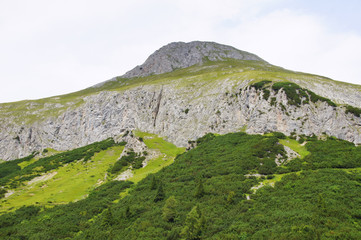 Berglandschaft ohne Bäume am Hahntennjoch
