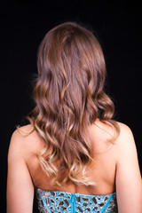 Fototapeta premium Female Long wavy blonde hair