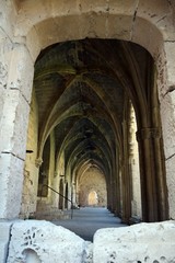 The interior is Gothic. Gothic Abbey. Medieval Abbey. Bellapais Abbey. Cyprus