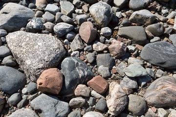 Stones with a rounded shape on the Northern shore of the White sea