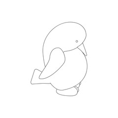 Penguin icon coloring page