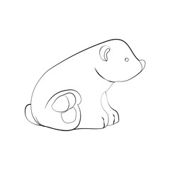 Polar bear illustration coloring page