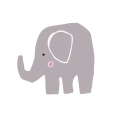 Cute elephant in scandinavian style. Animal illustration.