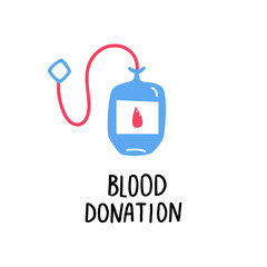 Medical blood donation. Hand drawn vector illustration