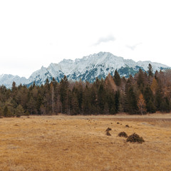 german town Mittenwald, mountains and lakes countryside