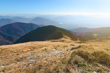 Fototapeta na wymiar Gentle slope of the mountain in The Vratna valley. Slovakia.
