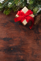 Christmas gift box and xmax fir tree