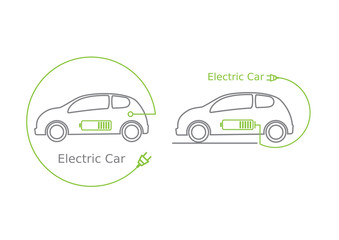 Eco electric car .Electric car concept -vector illustration