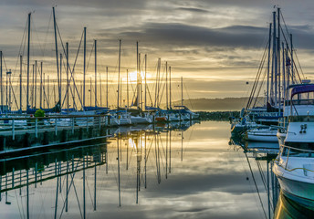 Marina Boats Sunset