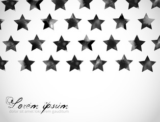 Background with black ink wash stars on white and place for your text.