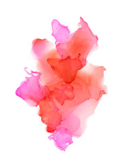 Abstract color alcohol ink texture isolated on white background .