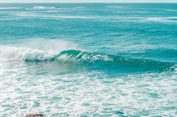 water of ocean with wave and foam