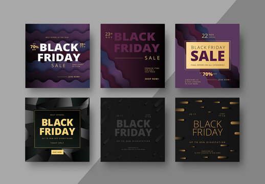 Square Black Friday Social Media Post Layouts 