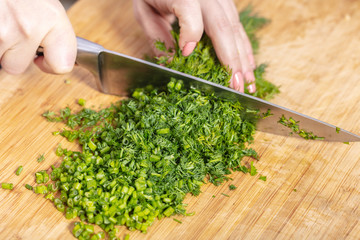 cook chopped green dill