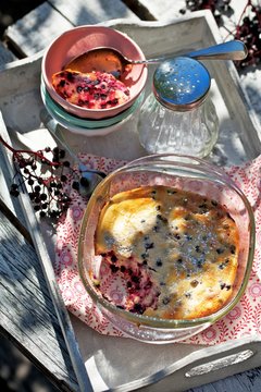 Quark bake with elderberries