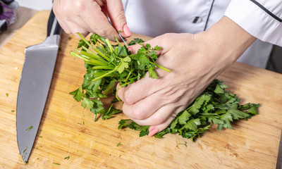 cook chopped parsley