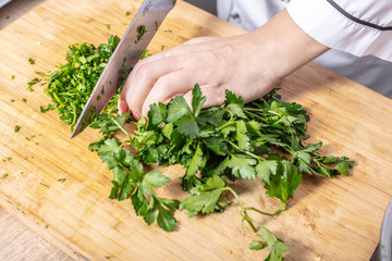 cook chopped parsley
