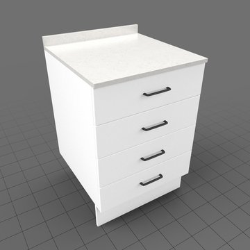 Kitchen base cabinet four drawers