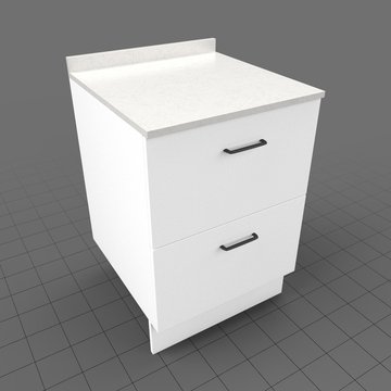 Kitchen base cabinet double drawer