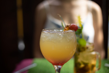 Cocktails at a restaurant