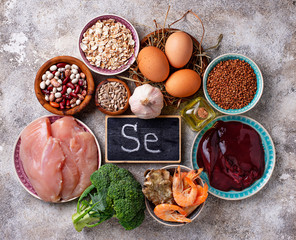 Healthy product sources of selenium.  - obrazy, fototapety, plakaty