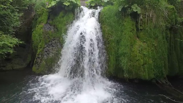 Drone view Small Waterfall river Landscape 