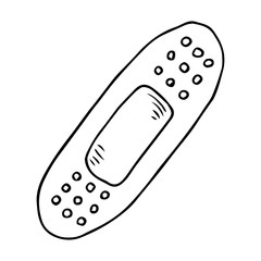 Medical plaster icon. Vector illustration medical bandage. Hand drawn medical plaster.