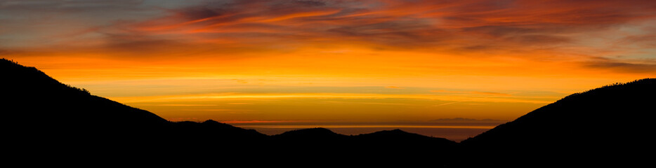 Corsica and the Mediterranean from Liguria hills.