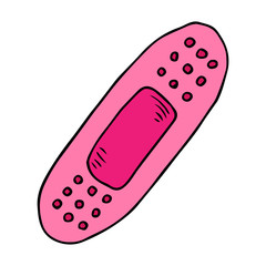 Medical plaster icon. Vector illustration medical bandage. Hand drawn medical plaster.