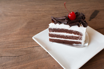 Closeup of chocolate cake